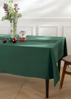 NAPPE PLISSÉE CENTRE DE TABLE AVEC BRODERIES VERT