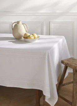 NAPPE POINÇON EN COTON NANI BLANC
