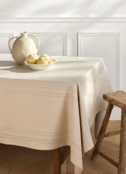 NAPPE POINÇON EN COTON NANI GRIS BEIGE