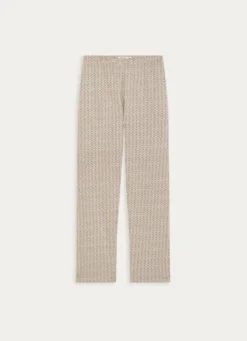 PANTALON DÉCONTRACTÉ EN COTON IMPRIMÉ ECRU
