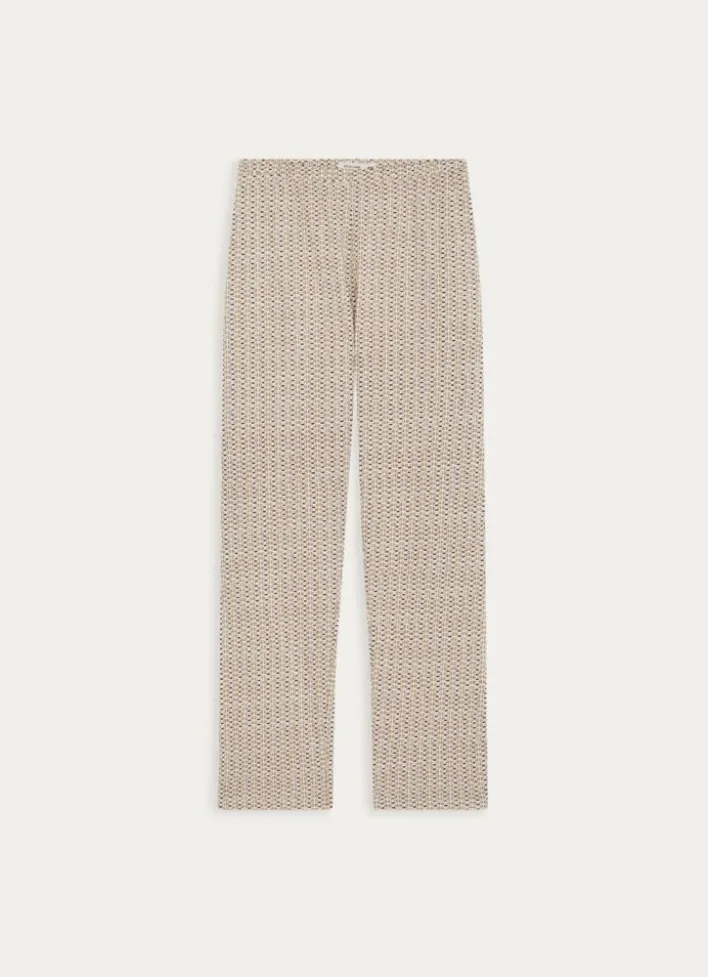 PANTALON DÉCONTRACTÉ EN COTON IMPRIMÉ ECRU