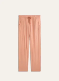 PANTALON DROIT CORAIL POIS BLANC
