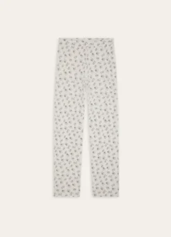 PANTALON EN COTON IMPRIMÉ FLORAL MULTICOLORE