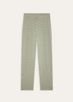 PANTALON EN COTON MODAL IMPRIMÉ VERT