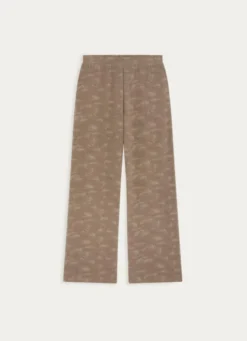 PANTALON EN FIL METALLISE ARGILE