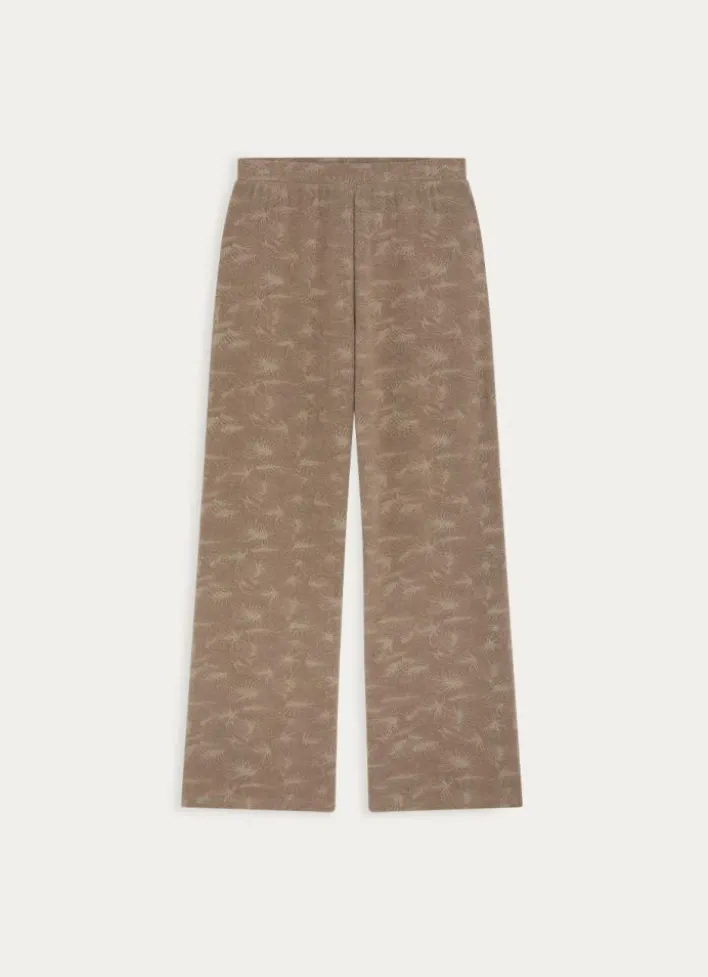 PANTALON EN FIL METALLISE ARGILE