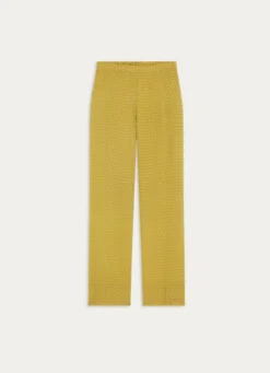 PANTALON EN VISCOSE IMPRIMÉE TARA JAUNE CURRY