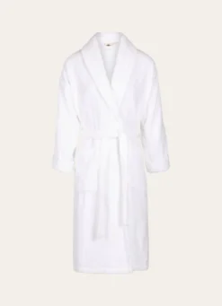 PEIGNOIR COL VELOURS CISELÉ BLANC