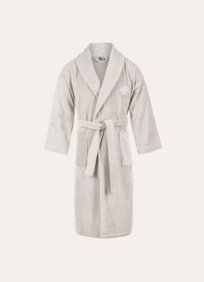 PEIGNOIR DE BAIN BRODÉ EN ÉPONGE 400GR GRIS CLAIR