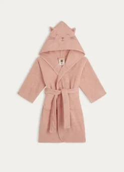 PEIGNOIR DE BAIN EN ÉPONGE CHATON ROSE