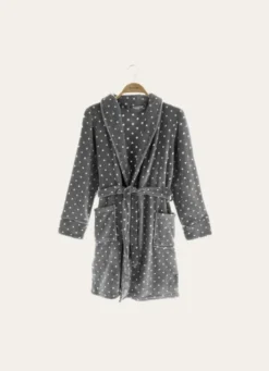 PEIGNOIR TOUT DOUX À POIS GRIS