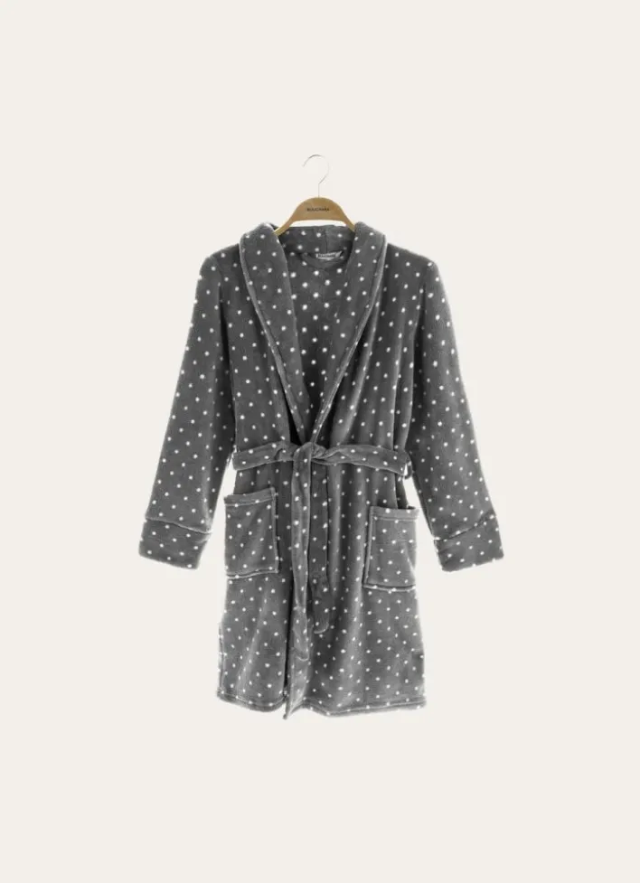 PEIGNOIR TOUT DOUX À POIS GRIS