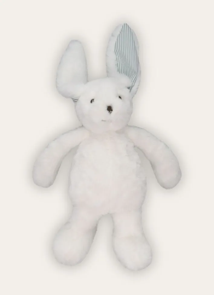 PELUCHE LAPIN BLANC/BLEU