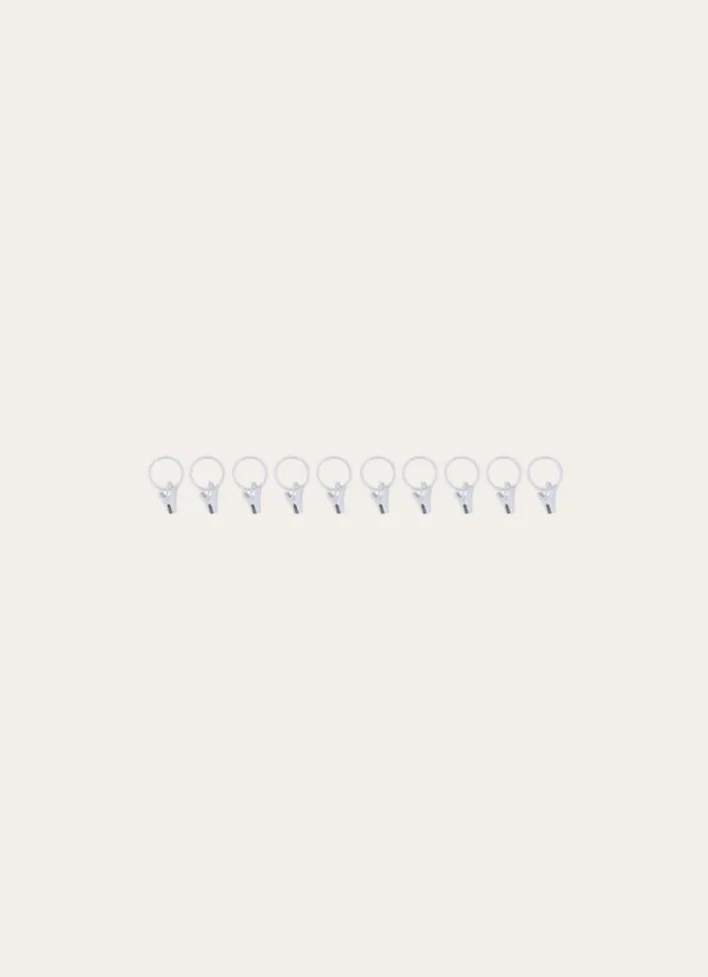 PETITS ANNEAUX À PINCES POUR RIDEAUX- DIAM2,2CM BLANC