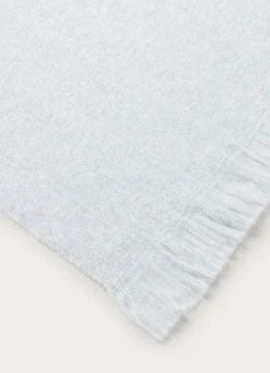 PLAID EN TISSÉ EFFET GRANITÉ UNI BLEU