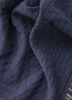 PLAID JACQUARD MOTIF LOSANGES BLEU INDIGO