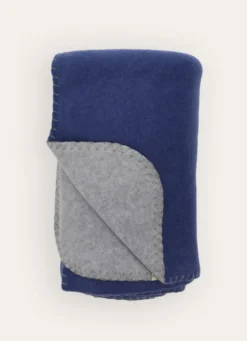 PLAID POLAIRE BICOLORE BLEU