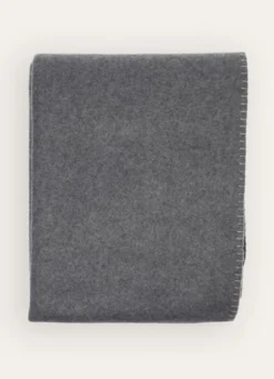 PLAID POLAIRE BICOLORE GRIS CLAIR