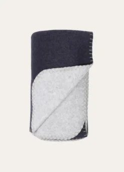 PLAID POLAIRE BICOLORE GRIS FONCE