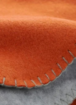 PLAID POLAIRE BICOLORE ORANGE