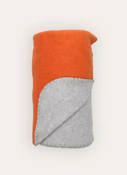 PLAID POLAIRE BICOLORE ORANGE