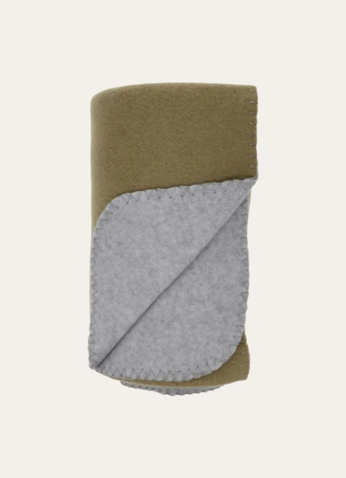 PLAID POLAIRE BICOLORE VERT