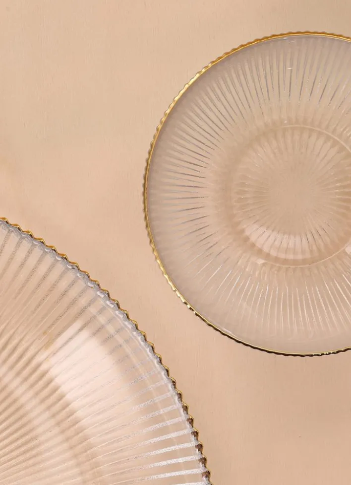 PLAT DE PRESENTATION EN VERRE ÉCLATANT TRANSPARENT
