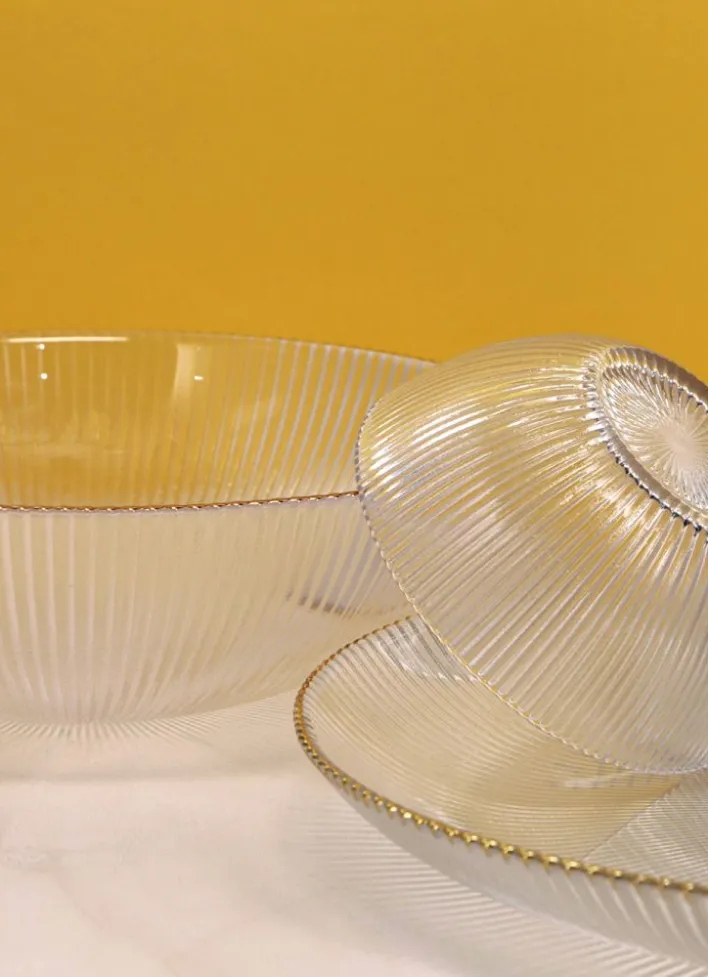 PLAT DE PRESENTATION EN VERRE ÉCLATANT TRANSPARENT