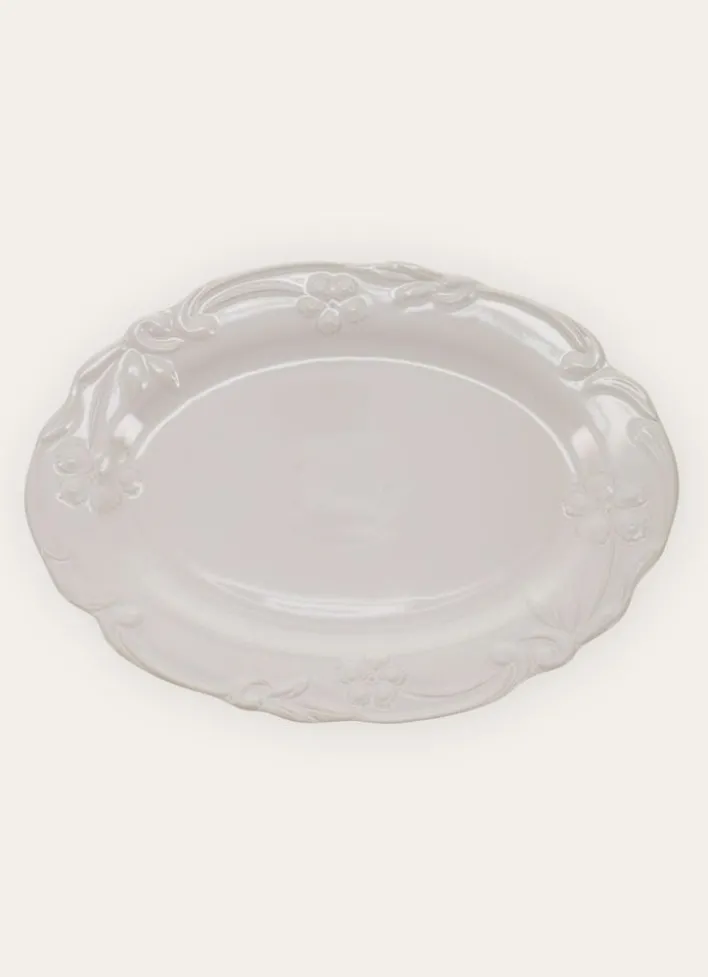 PLAT DE SERVICE OVALE EN PORCELAINE ROYAL BLANC