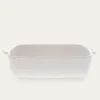 PLAT À FOUR EN GRÈS RECTANGLE AUTHENTIQUE BLANC