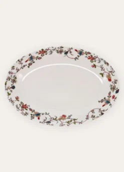 PLAT OVALE EN PORCELAINE JISPAHAN BLANC