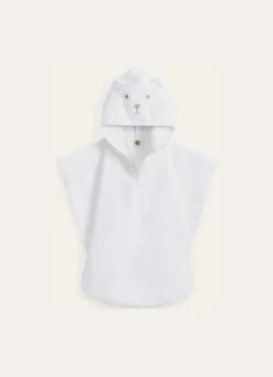 PONCHO DE BAIN EN COTON ÉPONGE OURS 360GR BLANC