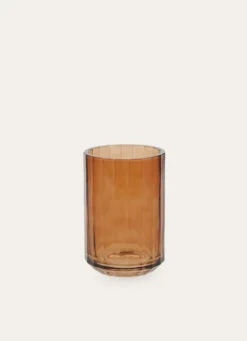 PORTE-BROSSE À DENTS EN VERRE COLORÉ AMBRE