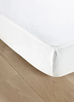 PROTÈGE-MATELAS FLANELLE DE COTON IMPERMÉABLE 130G BLANC