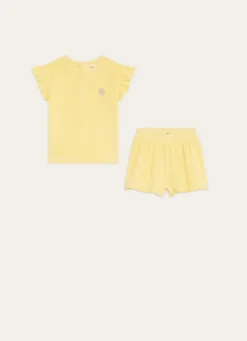 PYJAMA ENFANT EN ÉPONGE COQUILLAGE JAUNE