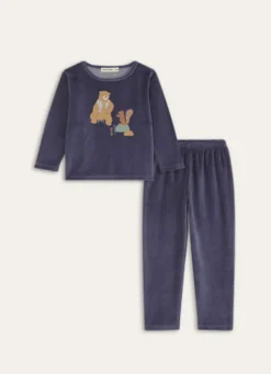 PYJAMA 2 PI ÈCES EN VELOURS OURS BLEU