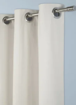 RIDEAU EN COTON ÉPAIS UNI BEIGE