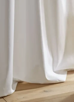 RIDEAU EN COTON ÉPAIS UNI BLANC