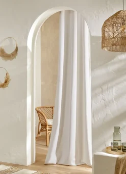 RIDEAU EN COTON ÉPAIS UNI BLANC
