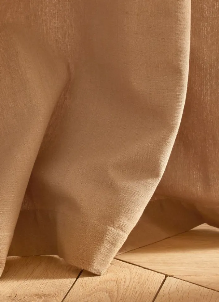 RIDEAU EN COTON ÉPAIS UNI CAMEL