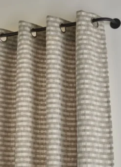 RIDEAU TAMISANT EN JACQUARD GÉOMÉTRIQUE BEIGE