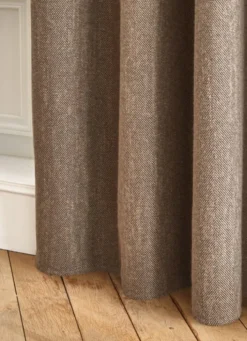 RIDEAU TAMISANT UNI TISSAGE CHEVRON TIAMO MARRON