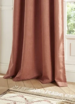 RIDEAU UNI AVEC EFFET GRATTÉ ROSE TERRACOTTA