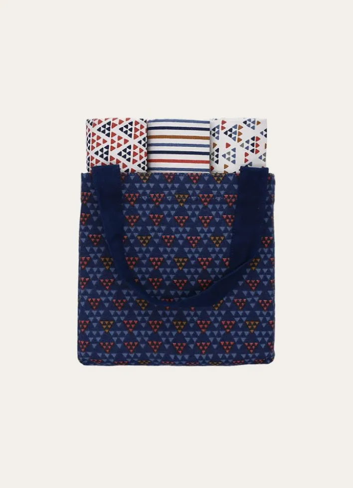 SAC DE 3 TORCHONS ELYO MULTICOLORE