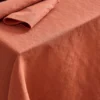 SERVIETTE DE TABLE EN COTON ET LIN BOURDON COLORÉ SIENNE