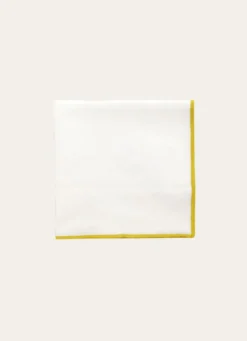 SERVIETTE DE TABLE EN COTON ET LIN BOURDON COLORÉ JAUNE