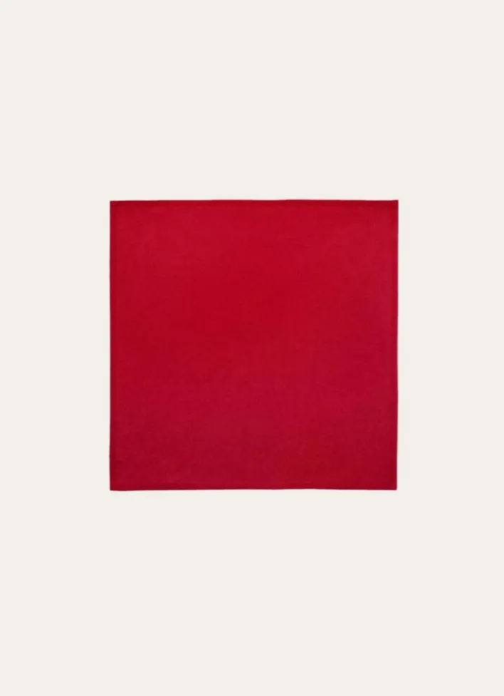 SERVIETTE DE TABLE UNIE EN COTON BORDEAUX
