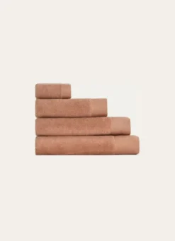 SERVIETTE DE TOILETTE COTON MOELLEUX ZÉRO TORSION BEIGE ROSE