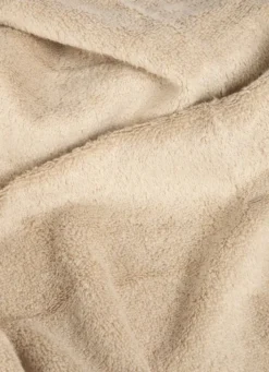 SERVIETTE DE TOILETTE EN COTON ET SOIE AGNES BEIGE FONCE