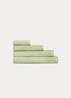 SERVIETTE DE TOILETTE EN COTON UNI BASIL VERT